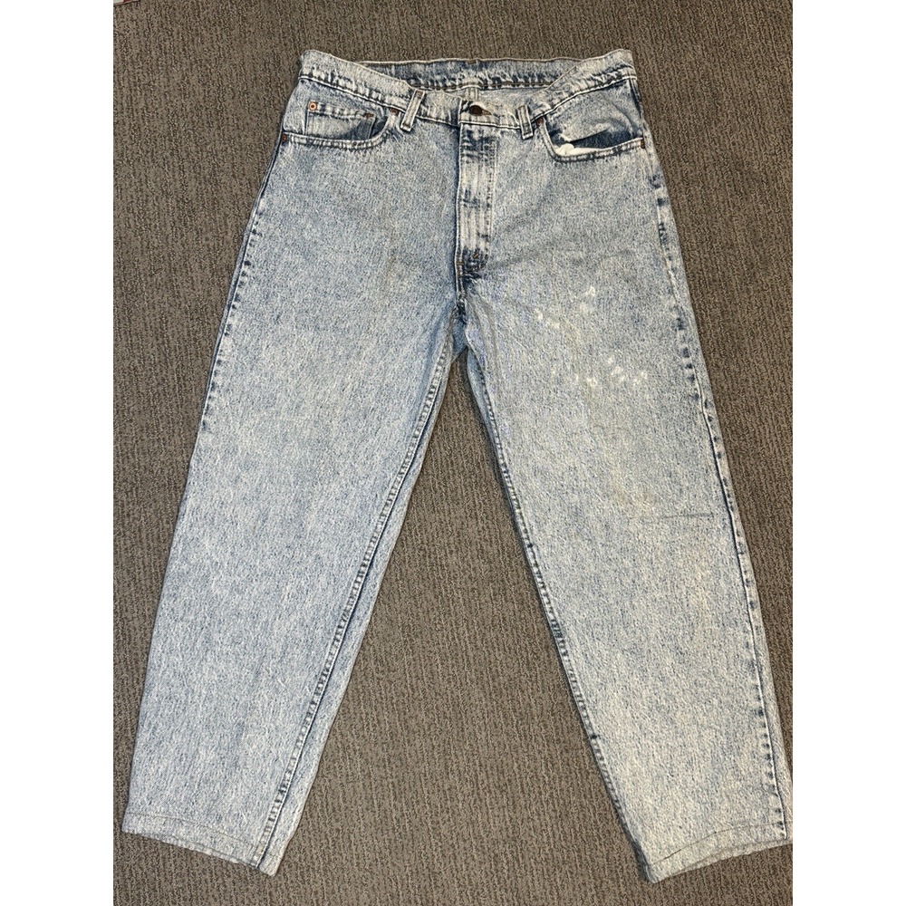 VTG Levis 550 XX 38x30 Acid Washed Jeans Zip Fly 100% Cotton USA Denim (38x28)